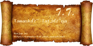 Tamaskó Tatjána névjegykártya